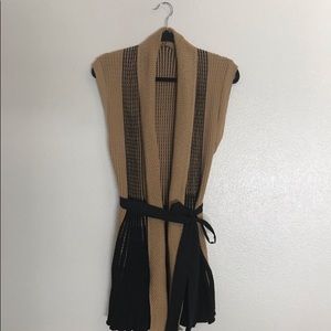 🖤Knitted long‎ cardigan with waist tie